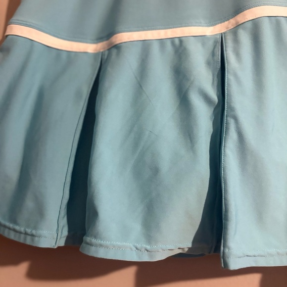 Nike Aqua Blue White Stripe Pleated Mini Tennis Golf Skort Athleisure Size Lg. - Picture 6 of 11